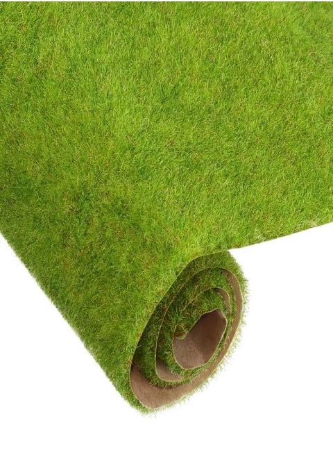 MECCANIXITY Artificial Model Grass Mat 4pcs 10" x 10" Yellow Green Realistic Fake Turf for Garden Lawn Decoration Model