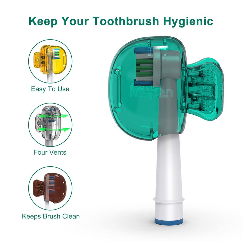 Mspan Toothbrush Protector Travel Cover: Brush Head Cap Cute Clip Case Bulk Guard - Oral Care Accessories Pod for Kids Adults - Image 3