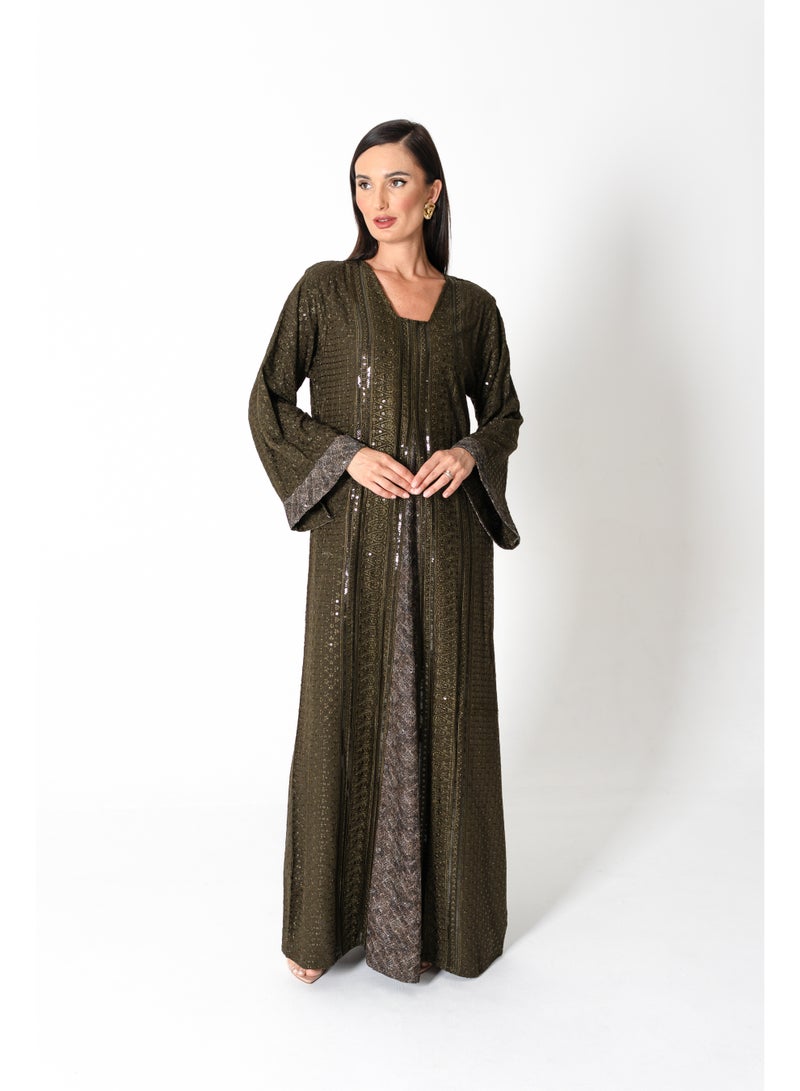 اكسا جلابية مطرزة لامعة - Image 5