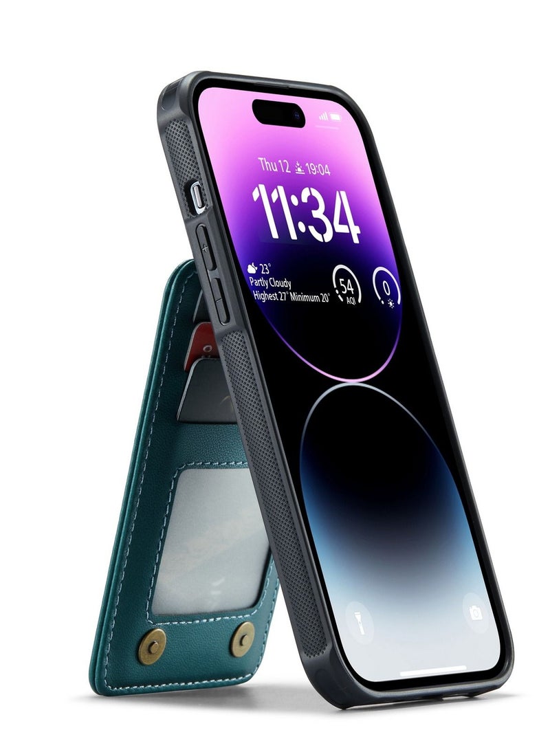 Suteni Back Cover Card Slots Leather Phone Case for iPhone - Image 2