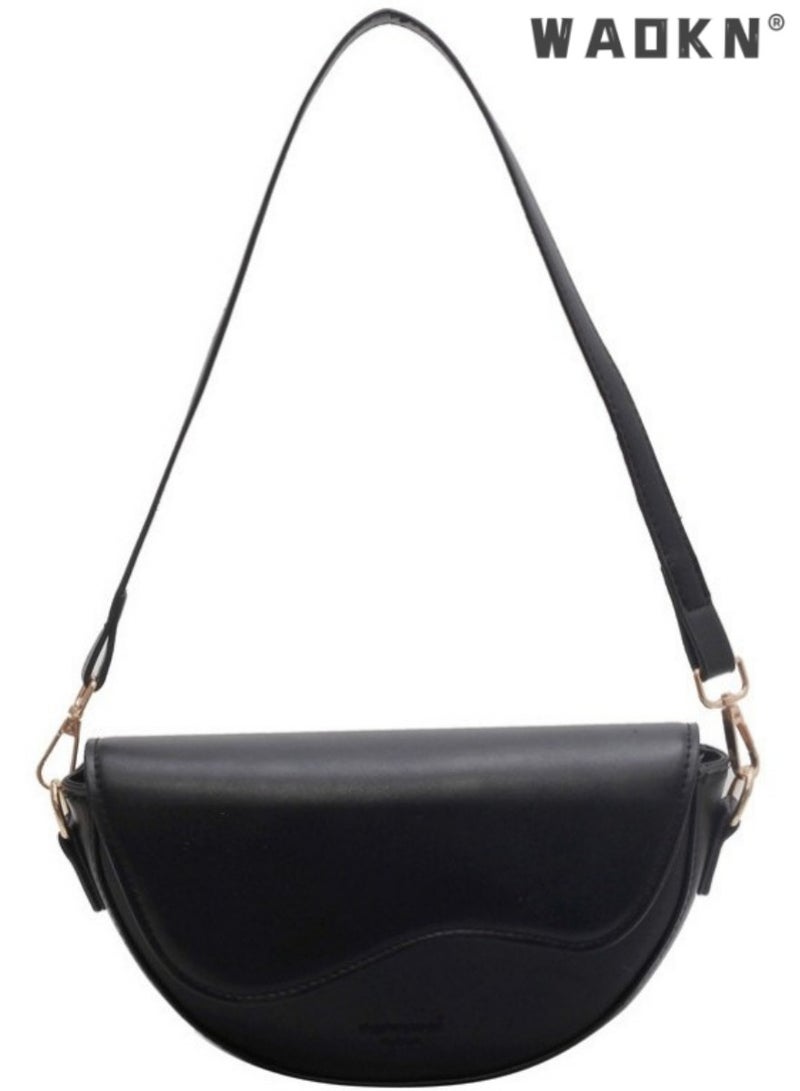 WAOKN Women's Popular Retro Shoulder Bag, Ladies Versatile Fashion Armpit Small Square Bag Crossbody Bag Sling Bag Side Bag Carry Bag, PU Leather Carry Bag for College Students and Teenagers  - Image 1