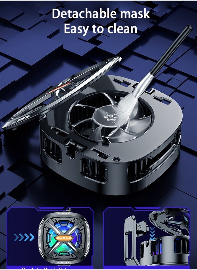 Phone Cooler for Gaming Magnetic Back Clip Dual Purpose Phone Cooling Fan Digital display temperature Mobile Cooling Fan without Noise for Playing Games Tiktok for Universal iPhone/Android Smartphone  - Image 5