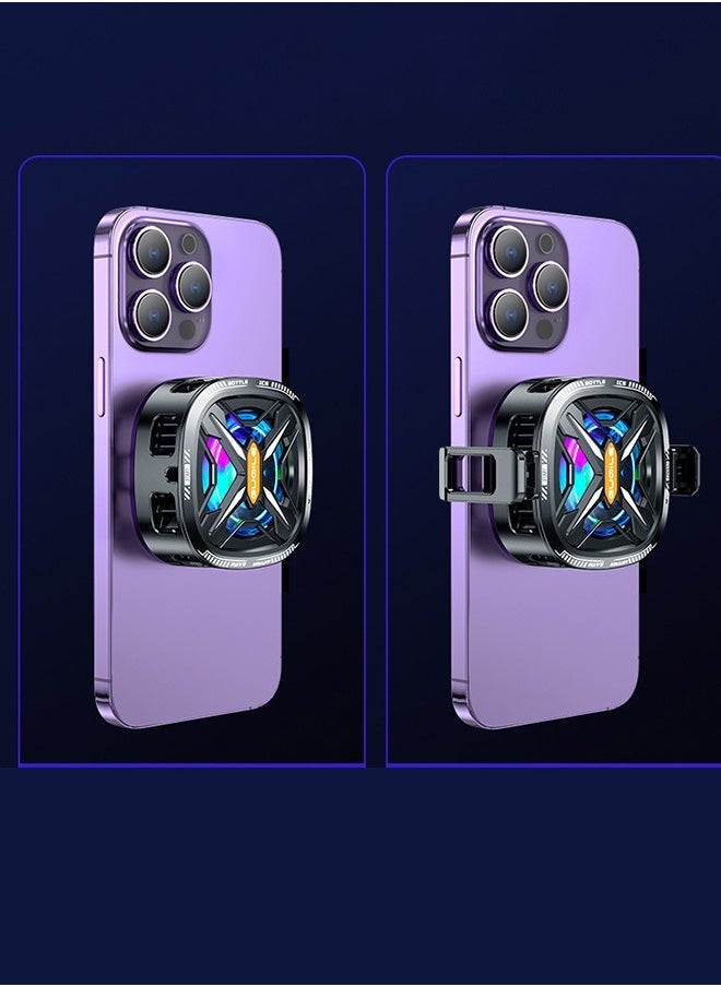 Phone Cooler for Gaming Magnetic Back Clip Dual Purpose Phone Cooling Fan Digital display temperature Mobile Cooling Fan without Noise for Playing Games Tiktok for Universal iPhone/Android Smartphone  - Image 2