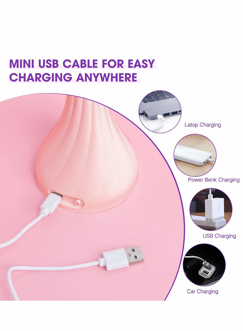Excefore Nail Lamp, Pink Dryer Flash Cure Mini LED Light, Rotatable Gooseneck Extension Gel Curing Lamp for Art DIY - Image 4