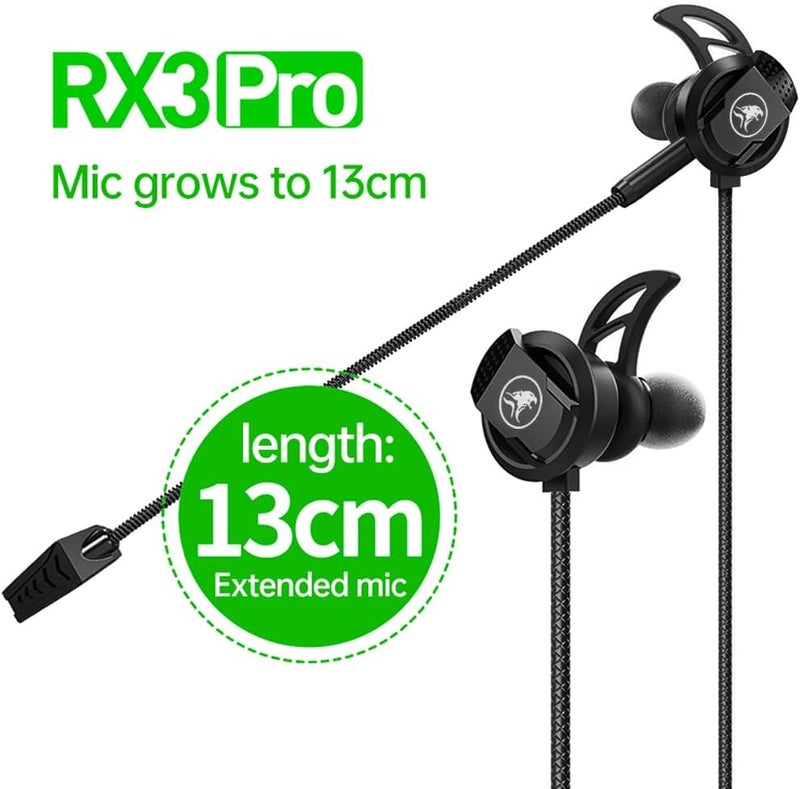 DLAND Wired Gaming Headset with Detachable Microphone - 10mm HD Sound for PS4/Xbox/PC/Switch/Mobile, Lightweight Earbuds with Noise Reduction & 2 Pairs of Spare Ear Tips (Black) - Image 5