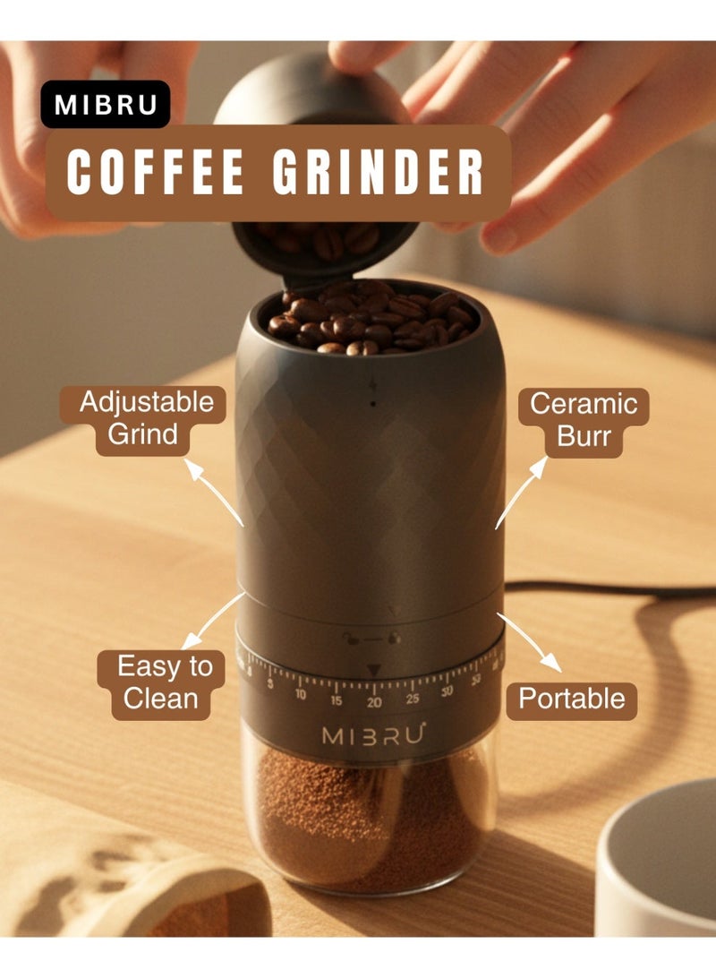 MIBRU V60 Pour Over Premium Drip Coffee Maker Kit, 9 piece Drip Coffee Maker with Built-in Kettle, Thermometer, Electric Coffee Bean Grinder, Coffee Bean Spray Bottle, Paper Coffee Filter Coffee Filter, Coffee Sharing Pot, Manual Slim-Neck Coffee Pot, Restrictor Spout for Drip Coffee Pot, Specialty Coffee Kit, Specialty Coffee Tools, Coffee Machine, Coffee Cup, Coffee Cleaning Kit, Pour-Over Coffee Maker Accessories - Image 4