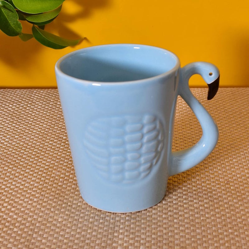 Kunhar Ceramic Milk Mugs Coffee Mugs 4 Pieces Light Grey Blue 300ml - Image 3