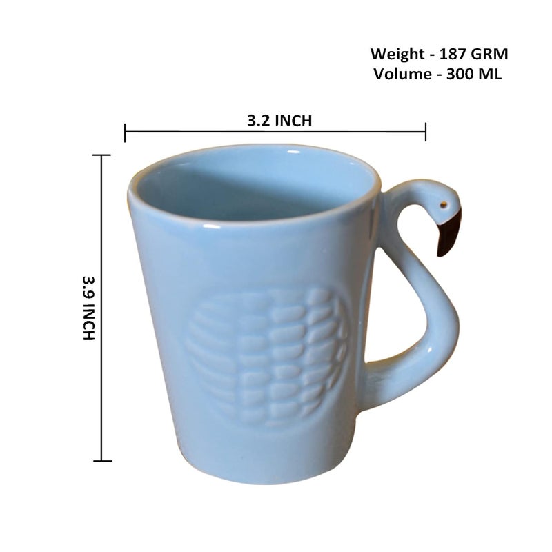 Kunhar Ceramic Milk Mugs Coffee Mugs 4 Pieces Light Grey Blue 300ml - Image 2