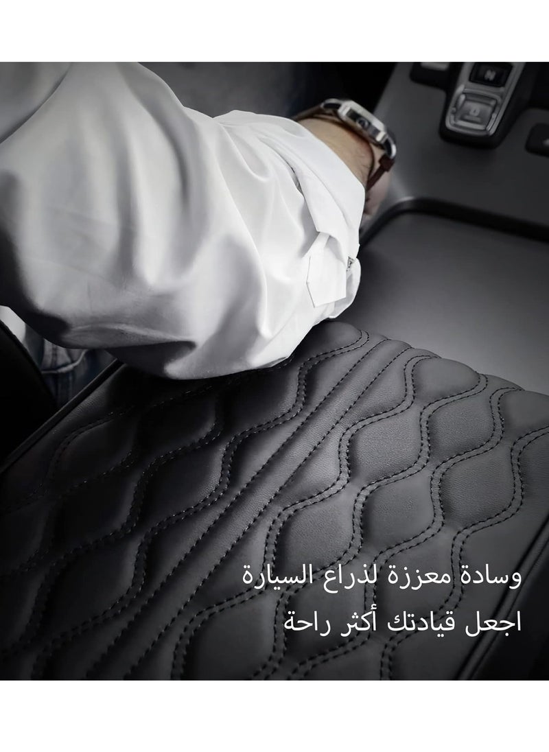 Generic Car Center Console heighten Cover, Leather Memory Foam Car Armrest Booster Pads, Leather Car Armrest Cover Protector, Suitable for Most Vehicles, SUVs, Trucks, Cars Black  - Image 3