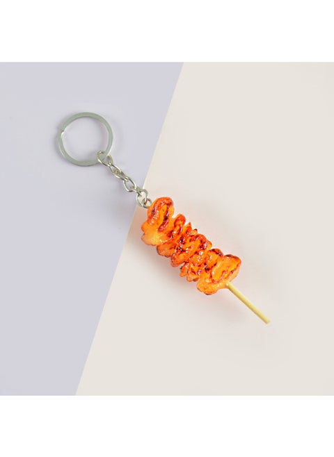 PVC Simulation Food Keychain Fun Squid Whisker Gluten Corn Barbecue String Toy Funny Food Play Model-Color:Gluten-Keychain