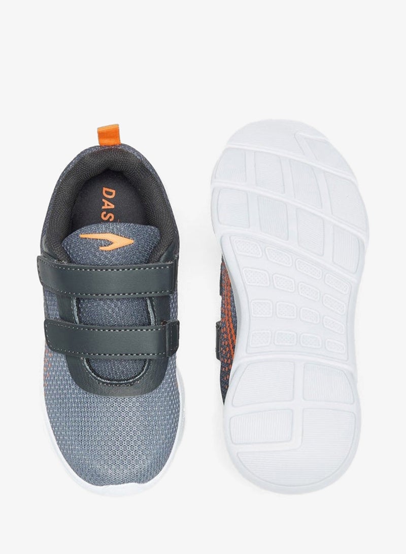 Dash Textured Sports Shoes with Hook and Loop Closure - Image 4