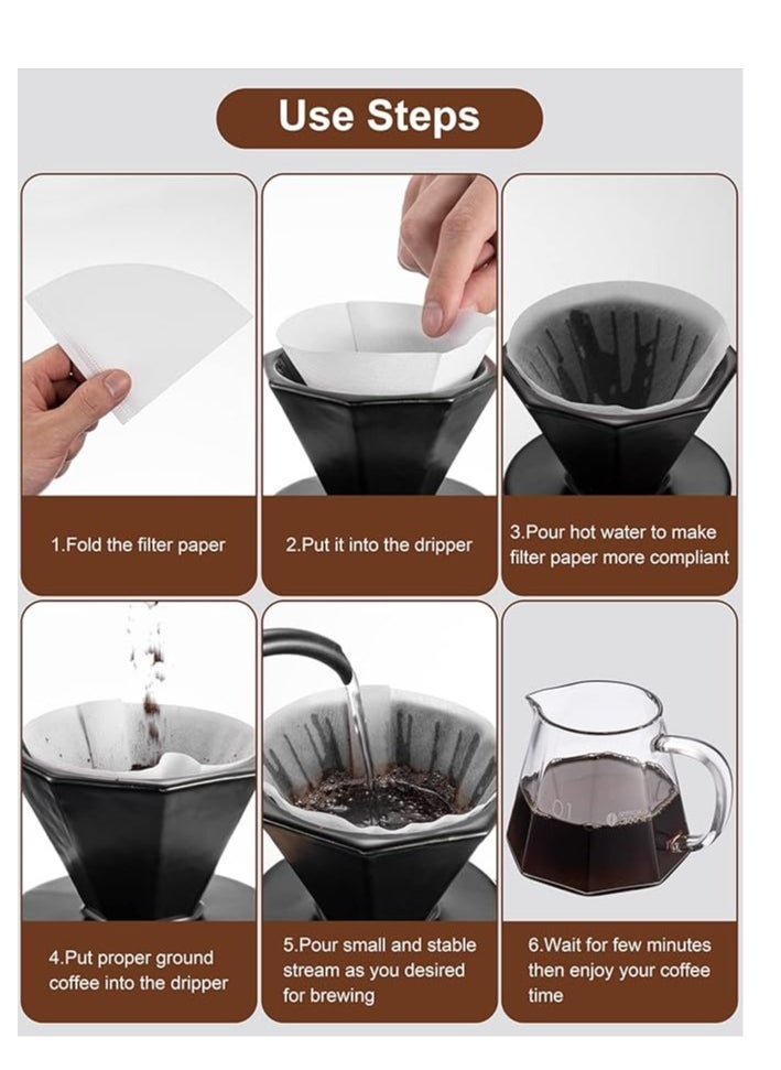 7-Piece Drip Coffee Maker Set Coffee Maker Set Coffee Kettle Dripping Cup Bean Grinder Filter Paper With Portable Hand-held Gift Box