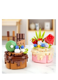 SYOSI Birthday Cake Building Sets Party Favors Friends Girls Gifts for 6+ Kids Classroom and Party 2 in 1 Building Blocks Set with Chocolate Strawberry 381Pieces  - Image 5