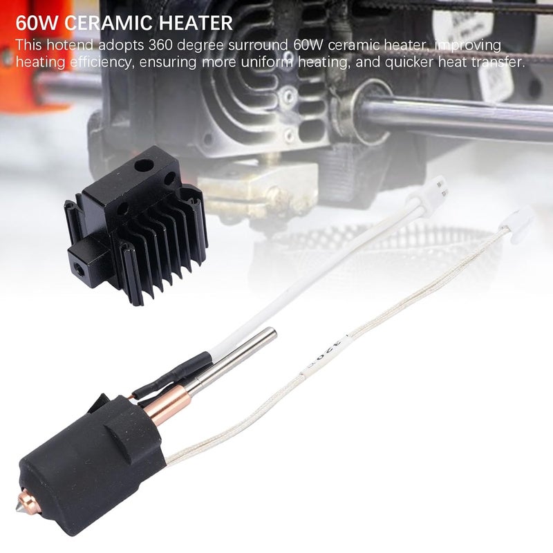Yctze Ender 3 V3 Plus Ceramic Hotend Replacement 0.4mm Nozzle Kit with Heatsink for High Speed Printing PLA ABS PETG TPU 3D Printer Print Head - Image 2
