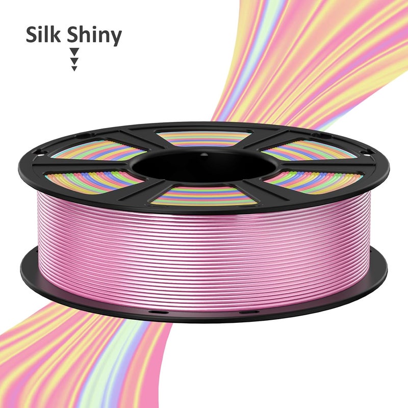 Geeetech Silk Rainbow PLA Filament 1.75mm, 3D Printer Multicolor Filament, Color Changing Filament 1kg (2.2lbs) 1 Spool, Dimensional Accuracy +/- 0.02 mm - Image 4