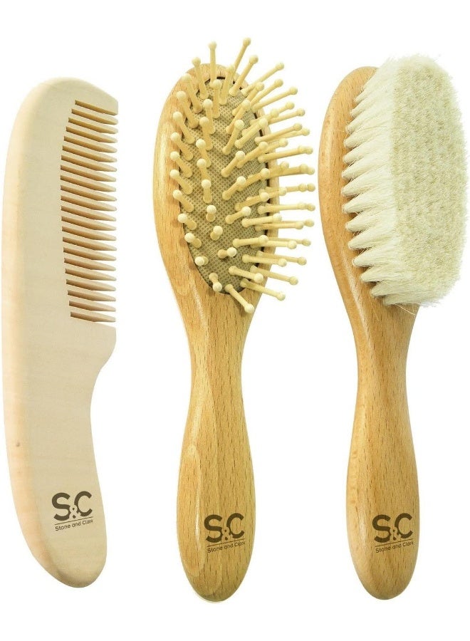 Stone and Clark Baby Hair Brush Baby Comb Set for Newborns - Image 1