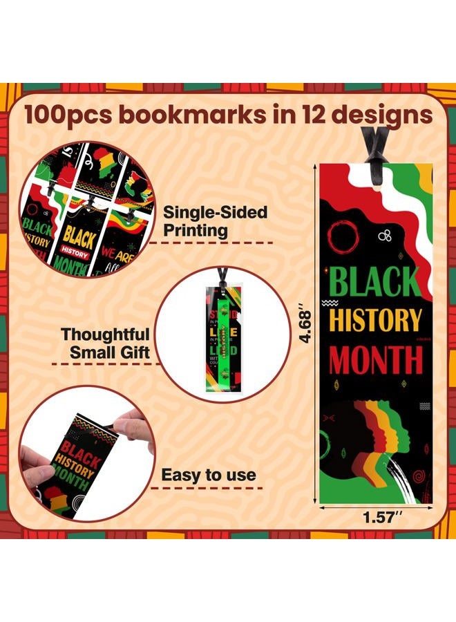 Moon Boat 100Sets Black History Month Decorations Gifts Bulk: Silicone Rubber Bracelets and Bookmarks Goodie Bag Stuffers African Party Favors - Image 4