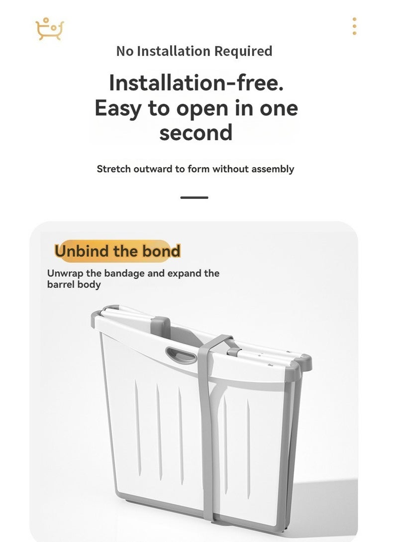 حوض استحمام محمول قابل للطي مع مستشعر درجة الحرارة وكرسي للاستحمام والسباحة، مناسب للأطفال الصغار من سن 0 إلى 15 عامًا، سريع الفتح، سهل التخزين - Image 3