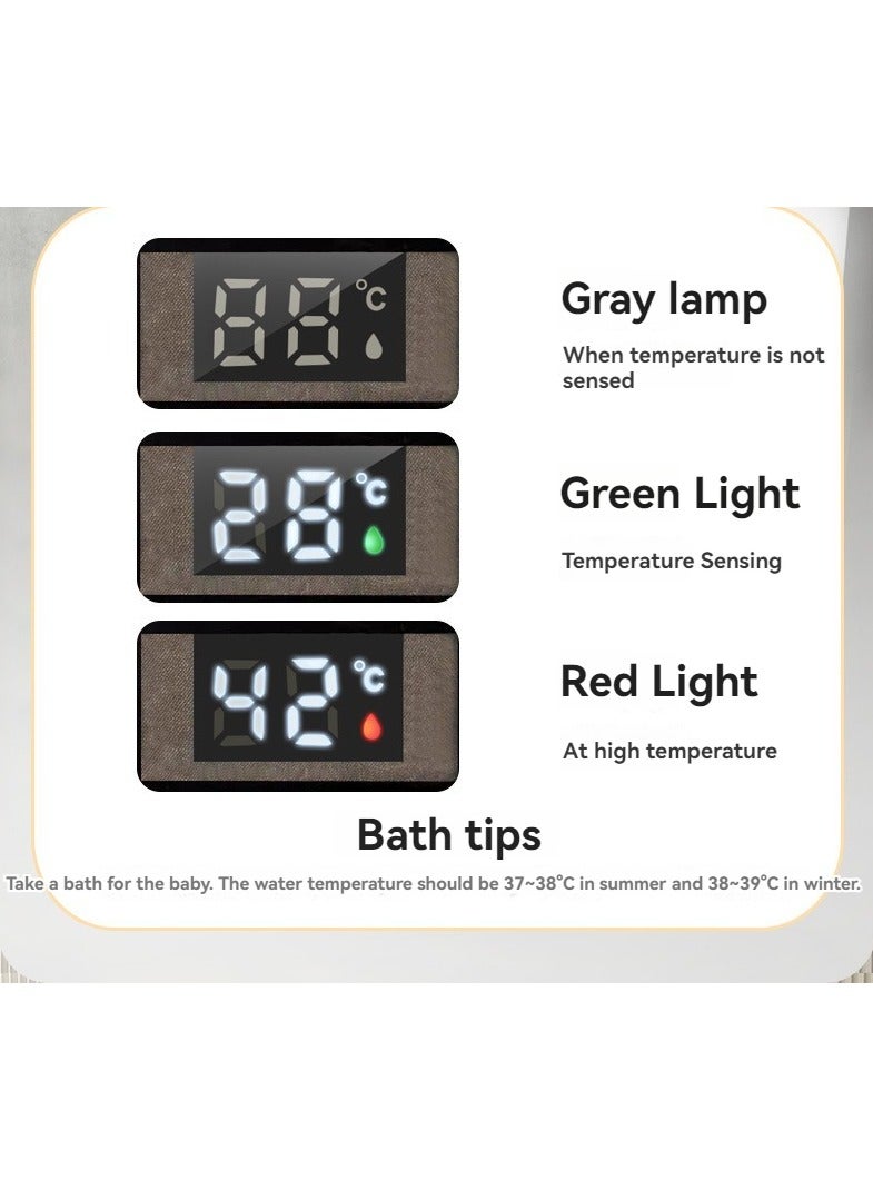 حوض استحمام محمول قابل للطي مع مستشعر درجة الحرارة وكرسي للاستحمام والسباحة، مناسب للأطفال الصغار من سن 0 إلى 15 عامًا، سريع الفتح، سهل التخزين - Image 5