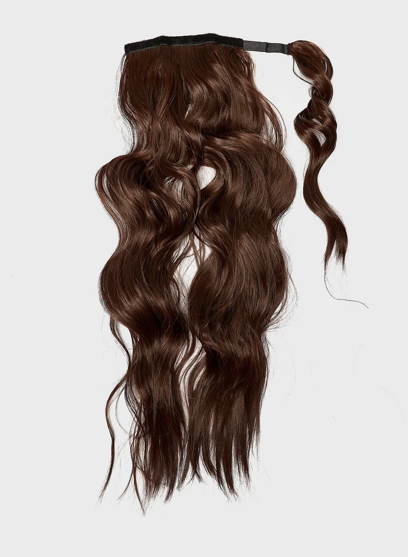 LullaBellz Midi Grande Brushed Out Wave 22" Wraparound Pony -6 Choc Brown