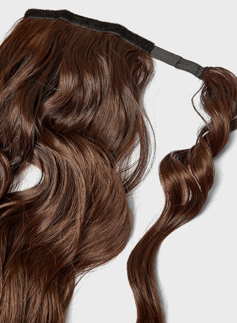 LullaBellz Midi Grande Brushed Out Wave 22" Wraparound Pony -6 Choc Brown