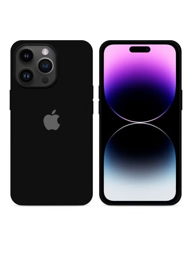 جراب حماية من السيليكون لهاتف iPhone 15 Pro Max، جراب خلفي ناعم فائق النحافة ومضاد للصدمات، جراب حماية كامل للجسم لهاتف iPhone 6.7 بوصة (أسود) - Image 3