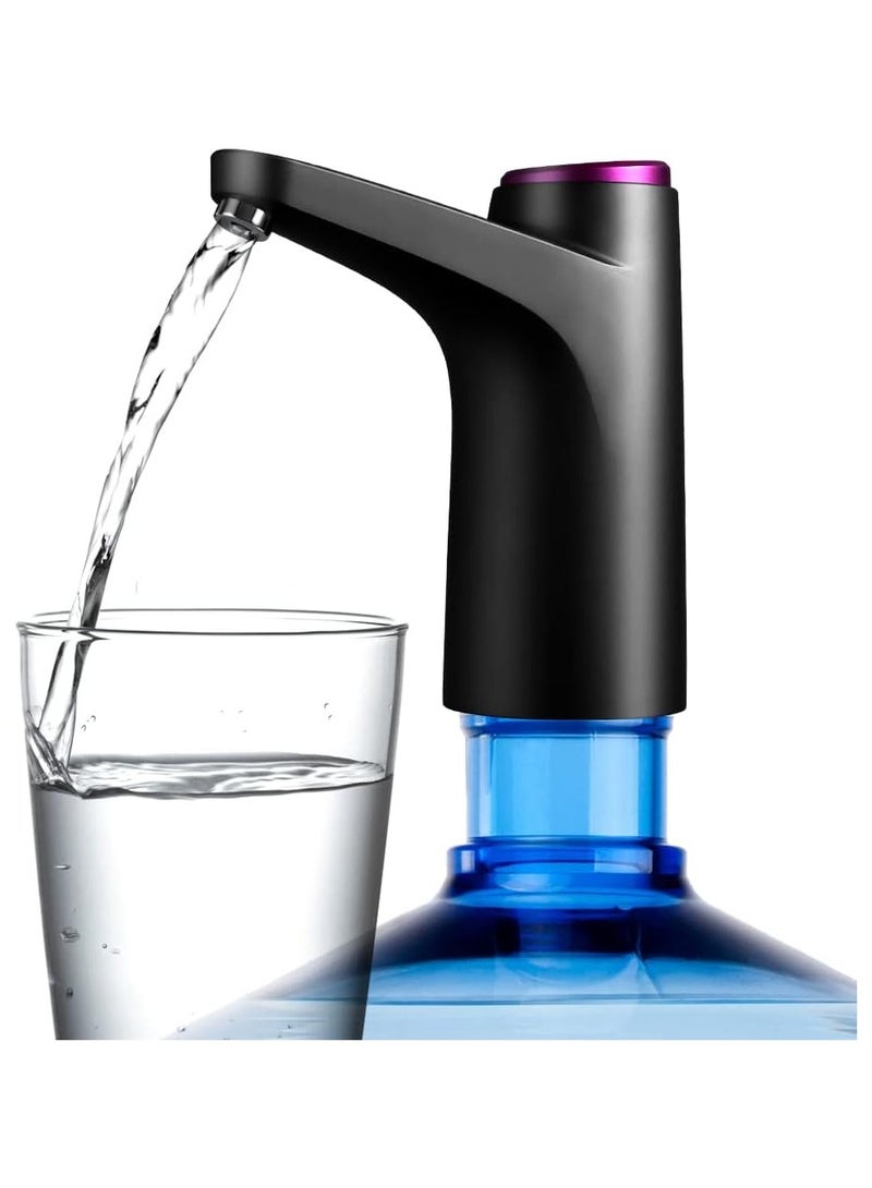 سكاي تاتش مضخة مياه أوتوماتيكية للعبوات سعة 5 جالون | موزع مياه محمول قابل لإعادة الشحن عبر USB | مضخة كهربائية للعبوات سعة 2-5 جالون، باللون الأسود. - Image 1