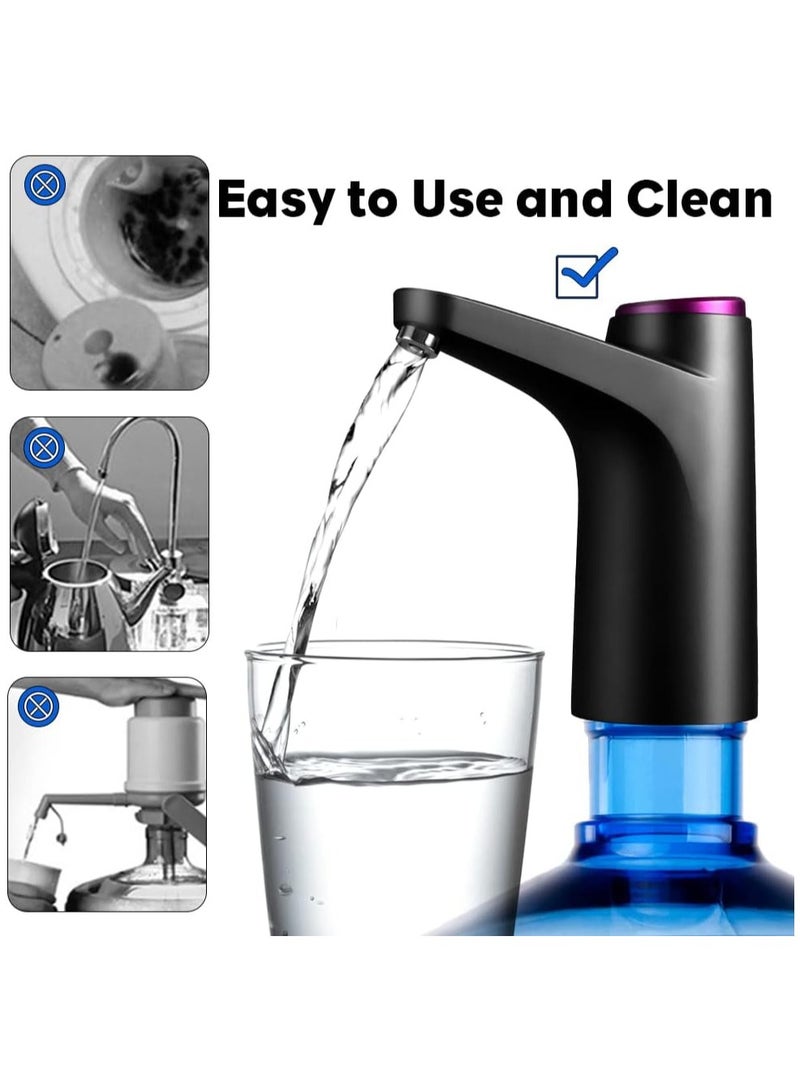 سكاي تاتش مضخة مياه أوتوماتيكية للعبوات سعة 5 جالون | موزع مياه محمول قابل لإعادة الشحن عبر USB | مضخة كهربائية للعبوات سعة 2-5 جالون، باللون الأسود. - Image 5