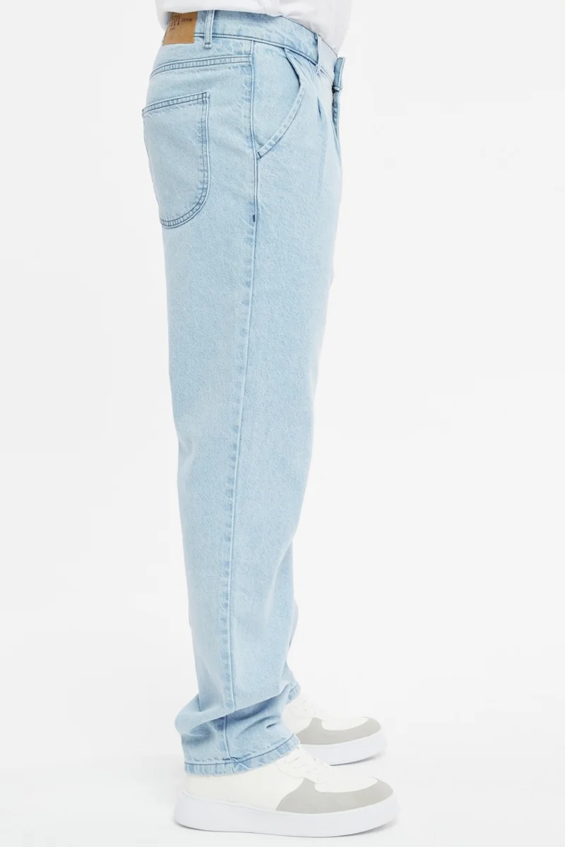 Cedy Denim Men's Pleated High Waist Loose Cut Baggy Loose Fit Jean PANTS-C354