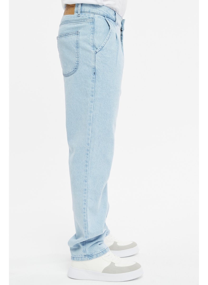 Cedy Denim - بنطلون جينز رجالي فضفاض بقصّة واسعة وخصر مرتفع ومطوي - C354 - Image 1