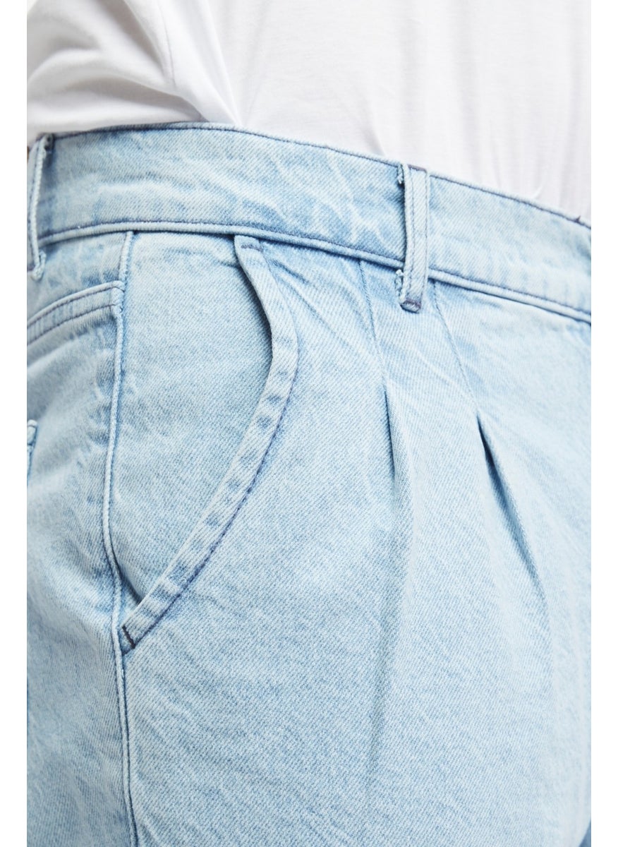 Cedy Denim - بنطلون جينز رجالي فضفاض بقصّة واسعة وخصر مرتفع ومطوي - C354 - Image 1