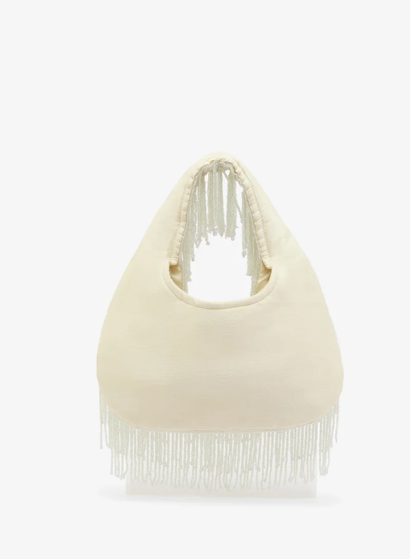 Namshi x Embroidered Beaded Tassle Clutch