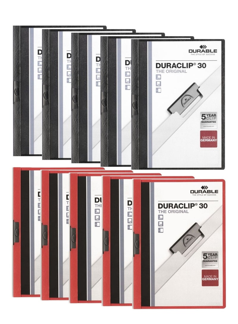 Durable 10-Piece Duraclip Clip Folder Multicolour - Image 1