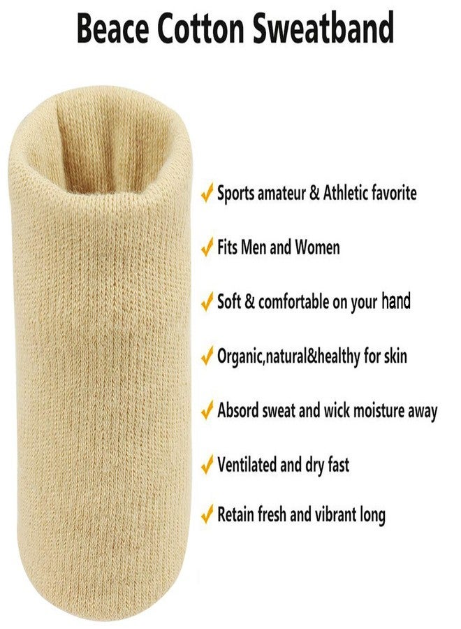 Neska Moda Unisex Beige Cotton Wrist Band-MFN-WB27 - Image 4