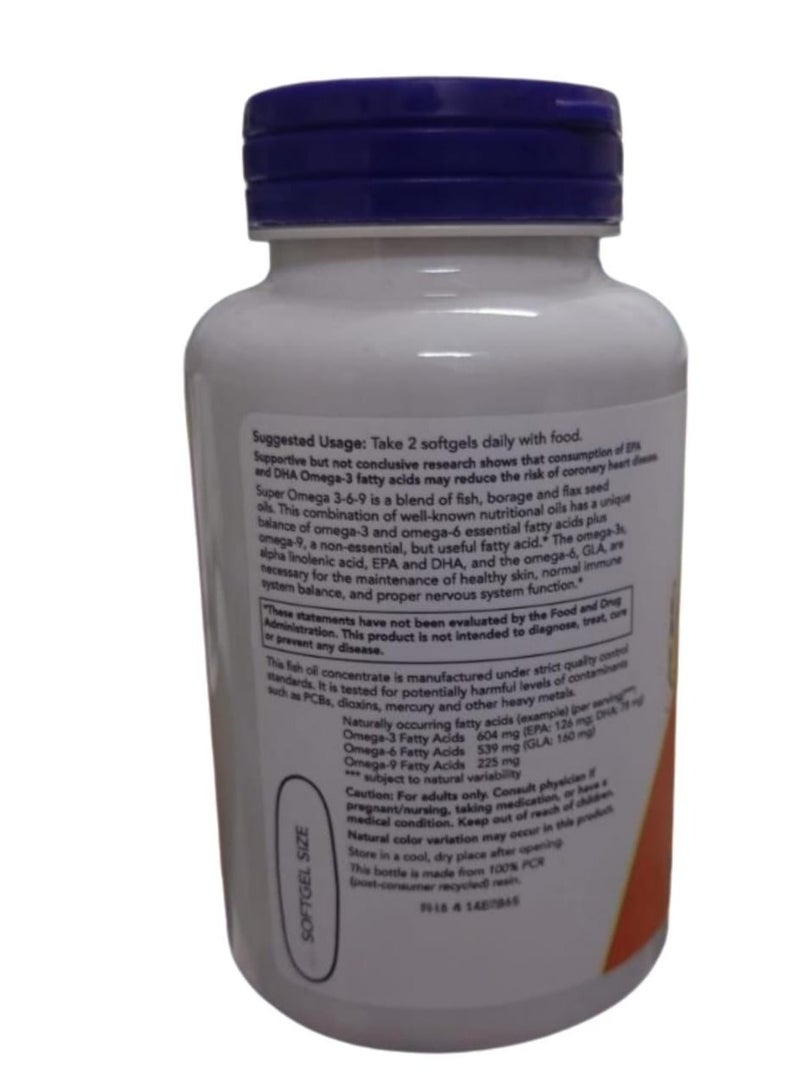 now Super Omega 3-6-9 1200 mg 90 Softgels - Image 2