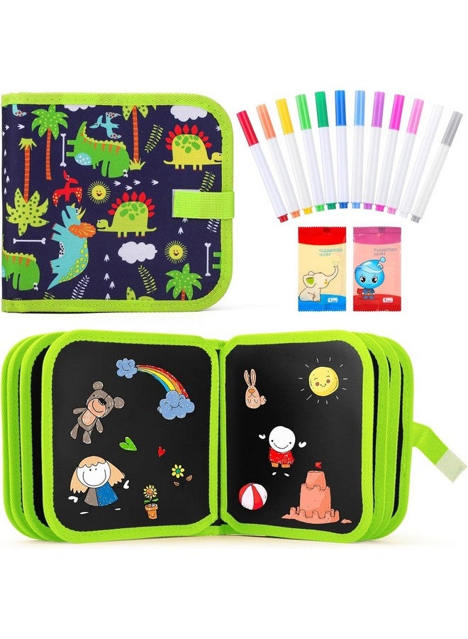 FunBlast FunBlast Erasable Doodle Book for Kids - Reusable Drawing Books Slate for Kids, Scrap Painting Kit for Kids, Drawing Book with Wet Wipes & Colors for Kids, Magic Coloring Doodle Slate - Random Design - Image 1