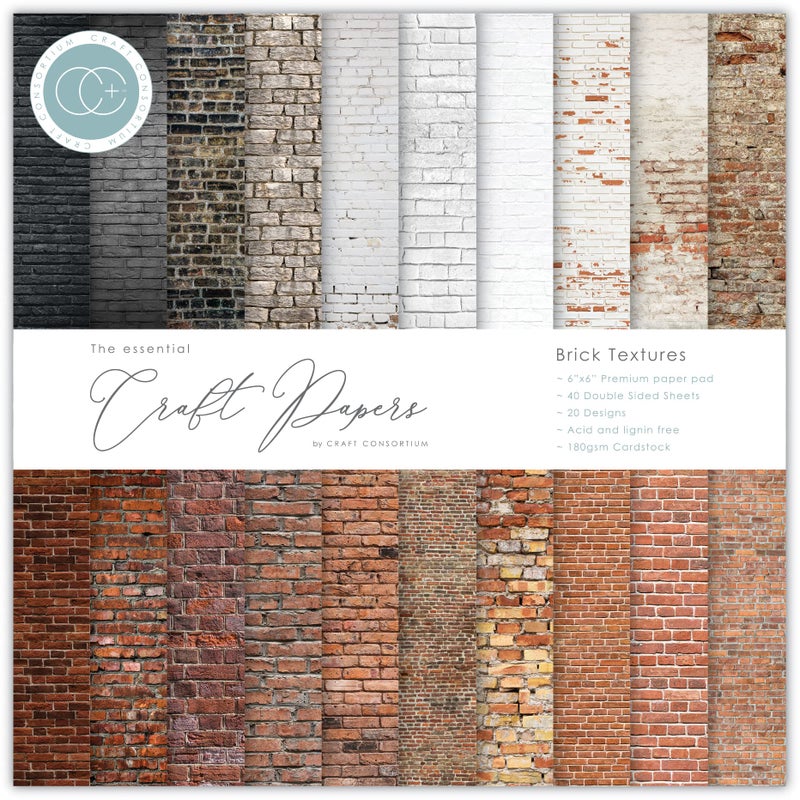 Craft CON PAPRPAD 6" Brick TXTR