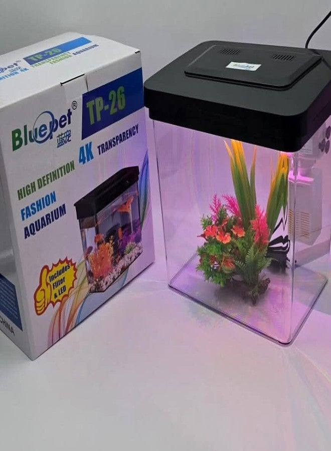 High Defination Small Size Aquarium Tank Perfect for Table top Aquarium Comes with Internal Filter and inbuilt Lighting Available - Image 2