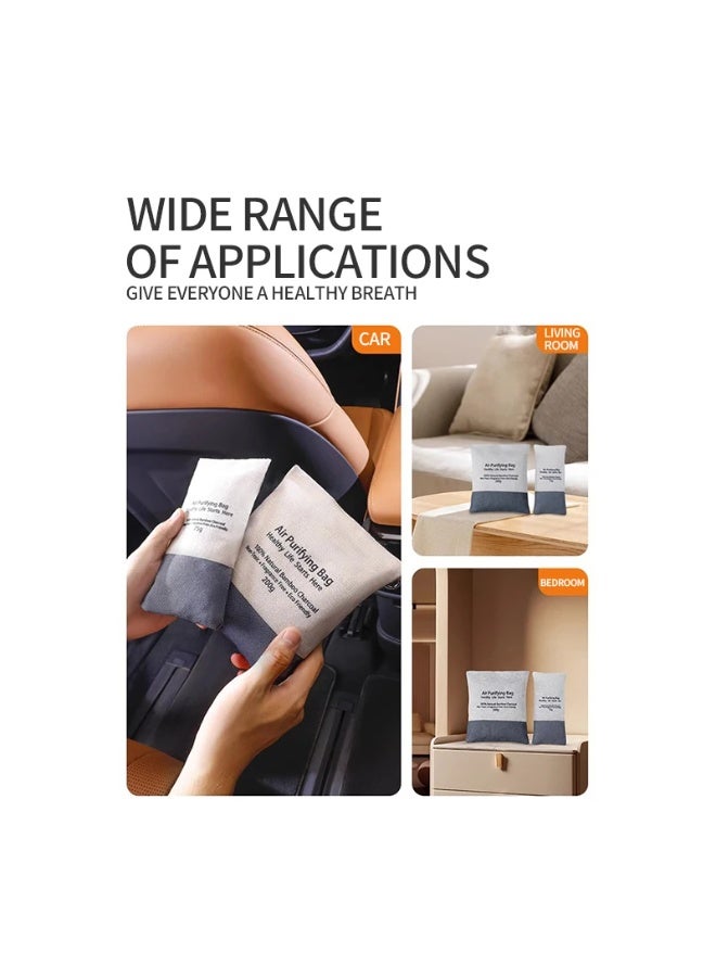2PCS 400g Bamboo Charcoal Air Purifying Bags Activated Carbon for Formaldehyde Removal Odor Eliminator Moisture Absorber for Home Closet Car - Image 5
