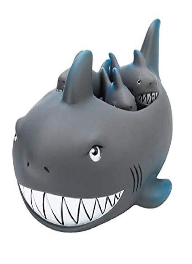 Playmaker Toys - Playmaker Toys Rubber Shark Family Bath Toy or Pet Toy Set - Image 1