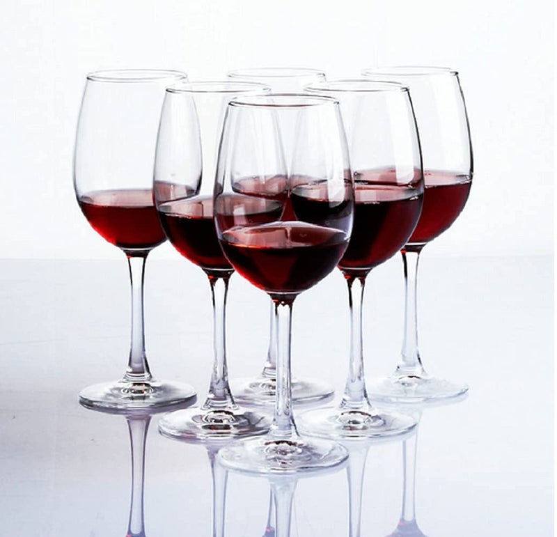 DARKZONE Wine Glass Ideal for White or Red Wine Party Glass Whisky Glass Clear Glass 360 ml Set of6 - Image 2