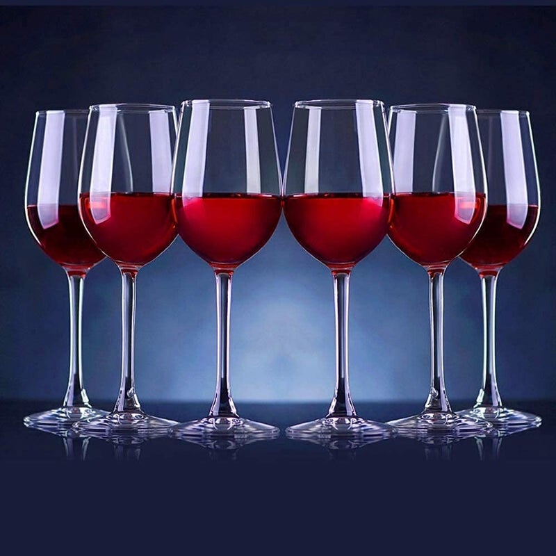DARKZONE Wine Glass Ideal for White or Red Wine Party Glass Whisky Glass Clear Glass 360 ml Set of6 - Image 1