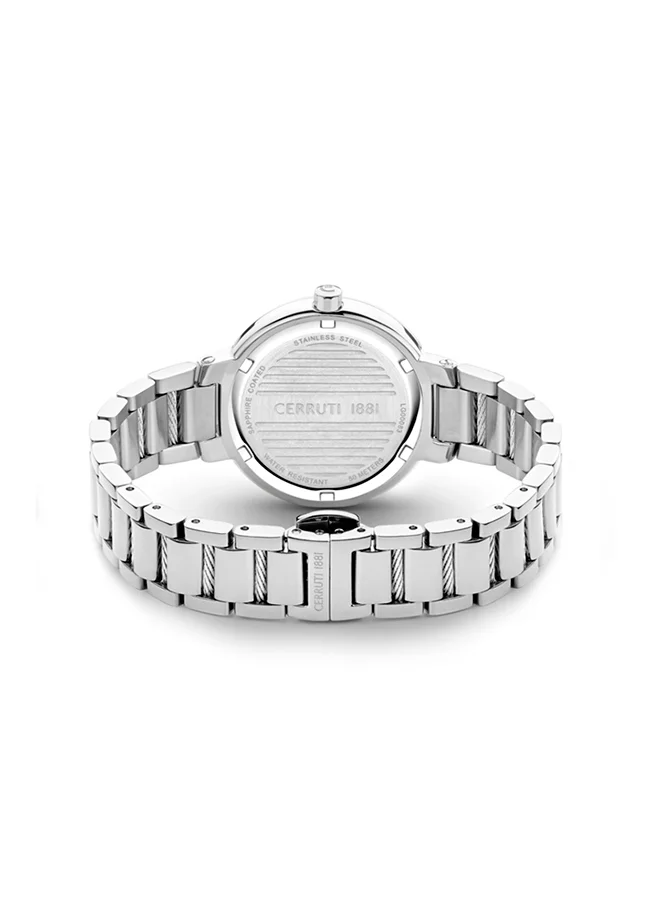 CERRUTI 1881 Gardena 34mm Women's Quartz Watch With Stainless Steel Cable Bracelet
