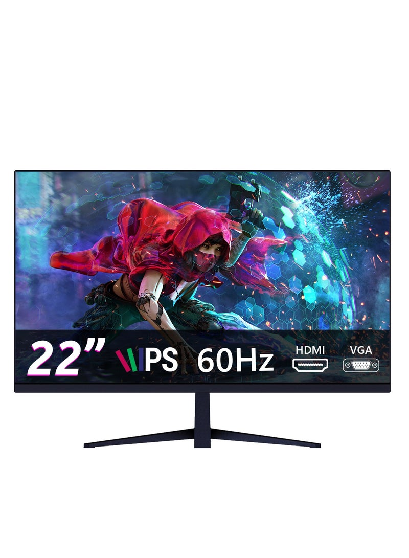 إيز إليكترا شاشة ألعاب كمبيوتر 22 بوصة FHD (1920x1080)، لوحة IPS، تقنية AMD FreeSync Premium، معدل تحديث 60 هرتز، 99%sRGB، زاوية رؤية 178 درجة، نسبة تباين 1000:1، ضوء أزرق منخفض، وضع حماية العين، إمالة قابلة للتعديل، منافذ HDMI 2.1 وVGA - Image 1