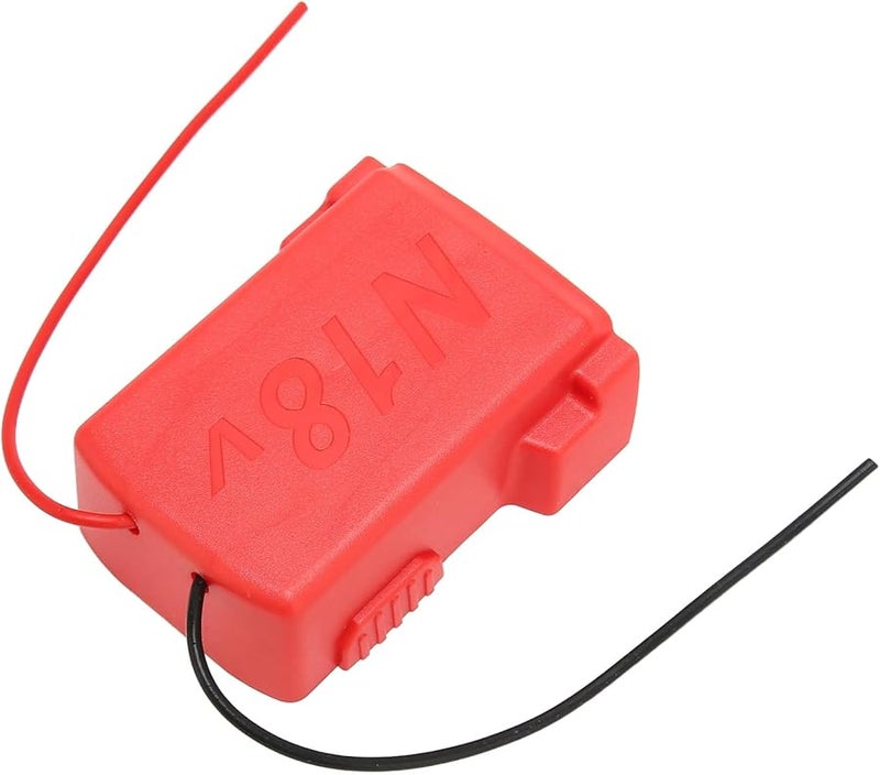 Black 18V Lithium Battery Adapter Dock Power Connector with Wires Compact Portable - Image 1