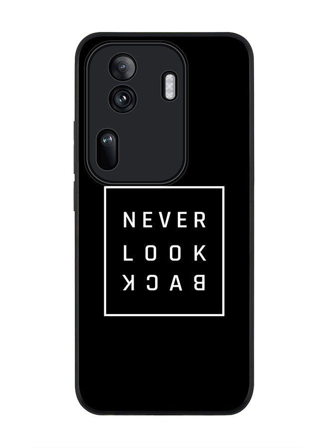 Stylizedd Rugged Black Edge Case for Oppo Reno11 Pro, Slim fit Soft Case Flexible Rubber Edges Anti Drop TPU Gel Thin Cover -  Never look back - Image 1