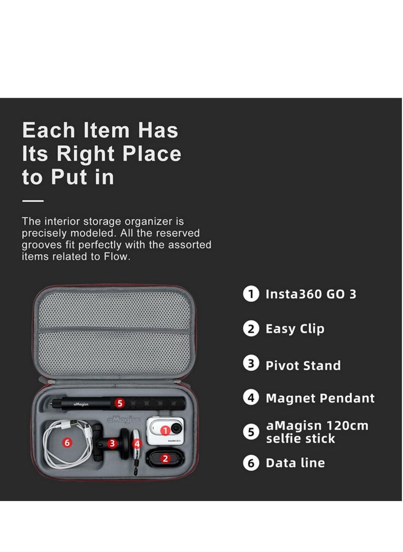 Carrying Case for Insta360 GO 3 Action Storage Bag Large Size Protective Case Compatible for Insta360 GO 3 Action Camera Accessories
