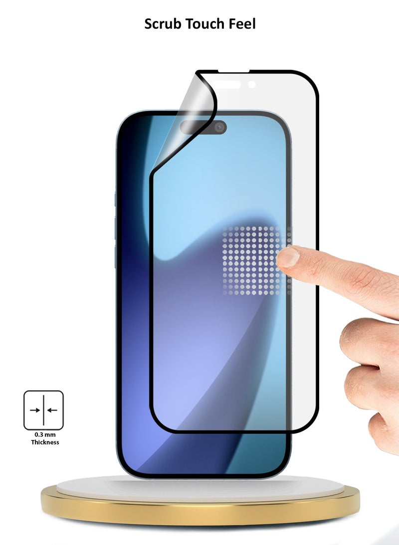 دبليو تيك حماية شاشة مرنة كاملة التغطية بحواف مثقوبة بالكامل من Nano Ceramic Premium لأيفون 17 5G 2025 (MSCNMN) - شفاف/أسود - Image 4