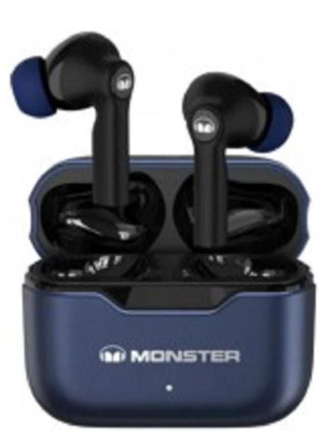 Monster XKT02 Wireless Bluetooth Earbuds Gaming Headphones Deep Bass Low Latency Game Headset with Built-in Microphone For Gaming Noise Canceling Headsets Blue