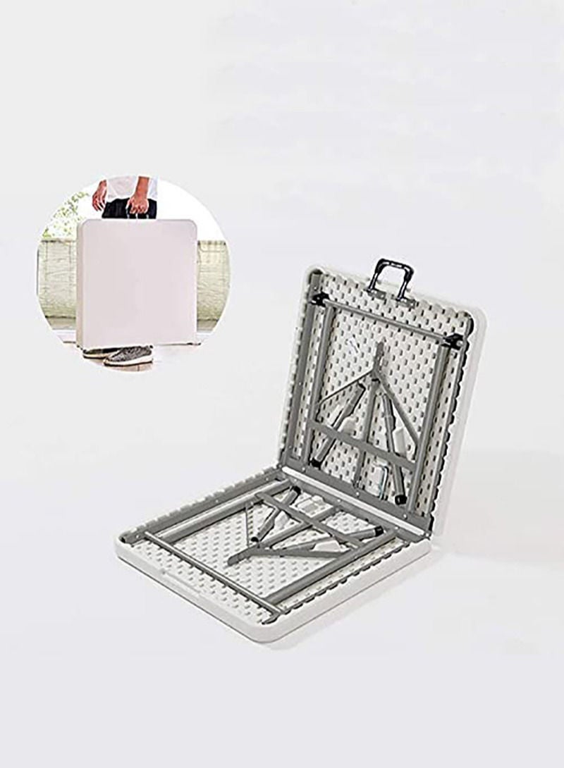 AGD Folding plastic table for outdoor and camping use - White - Image 5